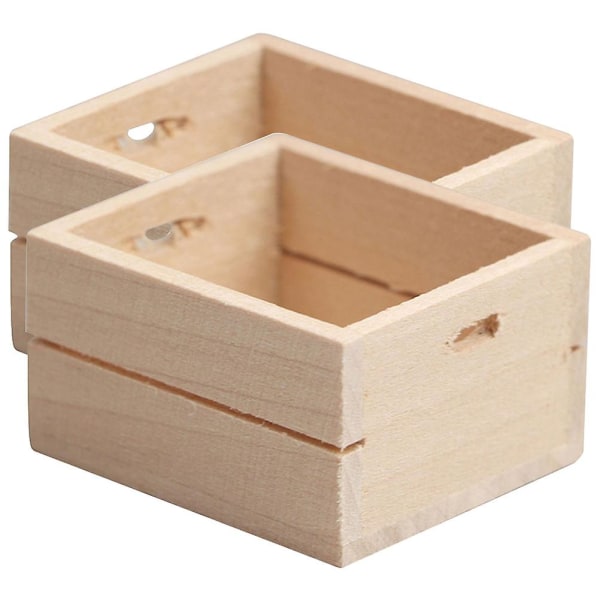 2 stk Fruktdekor Mini Lekekurver Bryllupsringetui 1:12 Mini Mattlek Kurv Mini Grønnsakskurv Beige 3,9X3,4CM Beige 3.9X3.4CM