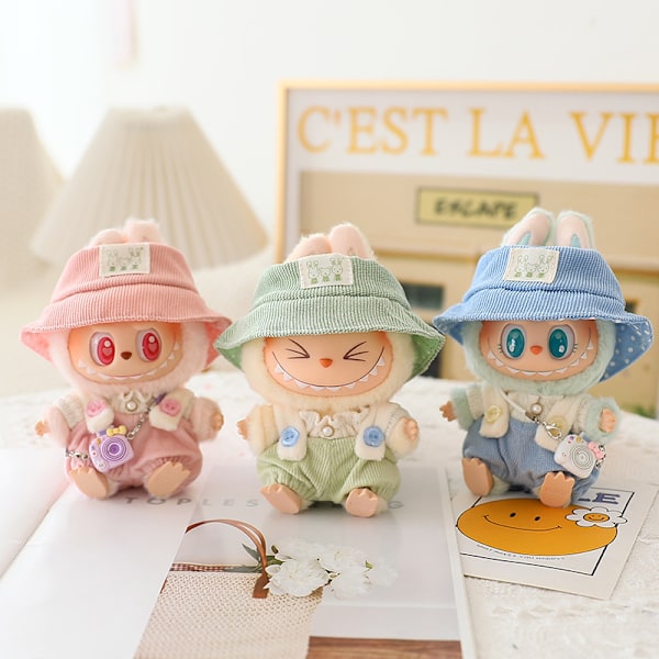 /RYI/ Första och andra generationens Labubu Cartoon Toy Vinyl Docka Klädd i Party Overaller Hatt Skor Ersättningskläder LBB-03 JUST CLOTHES