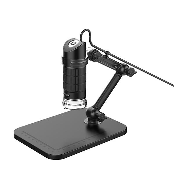 Universal Rotating Folding Bracket Portable 1000x Microscope Continuous Magnifier (black)Black