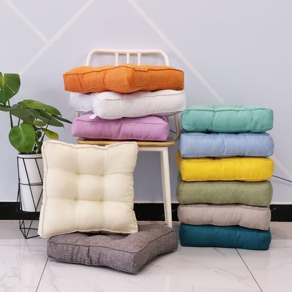 Setepute, tykk polstret polyester med PP-bomullsfyll, for spisestoler og benker, innendørs bruk, oransje, 45 x 45 x 10 cm