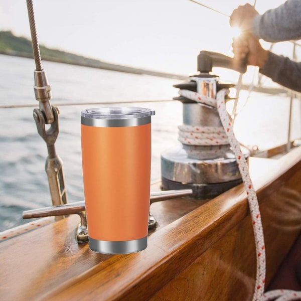 Dubbelväggig vakuumölmugg i rostfritt stål 20oz ölkopp (orange)