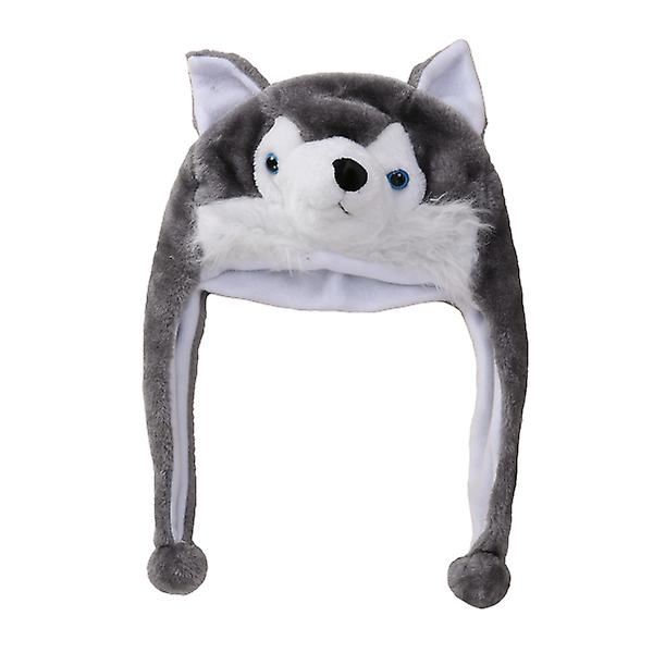 Hatt Barn Cartoon Kostymhatt Plysch Huskyhatt Rolig Djurhatt Barnkostymhatt Barn Djurhatt