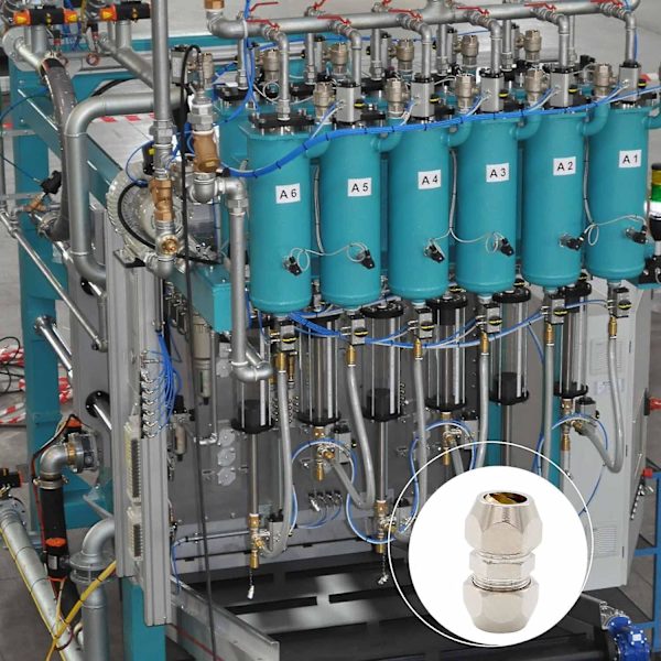 2 kpl 10 mm puristusliittimet letkuliittimet, hopea pneumatiset letkuliittimet, kupari-nikkelillä päällystetyt kaksinkertaiset suorat pikaliittimet, sopii