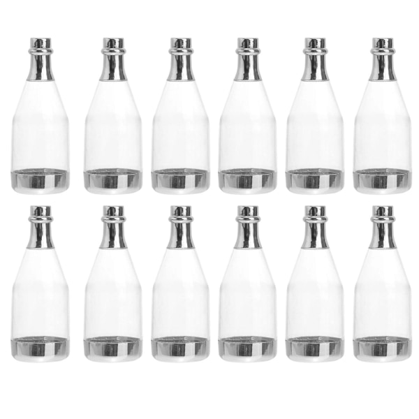 12 st Champagneflaska Godisflaska Ask Duschfest Favoriter (transparent)Silver Silver