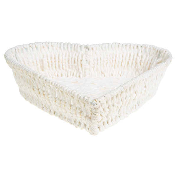 Hjärtformad Fruktfat Dektop Småvarubasket Hushållsförfriskningsplatta Vit 28x26.5cm White 28x26.5cm