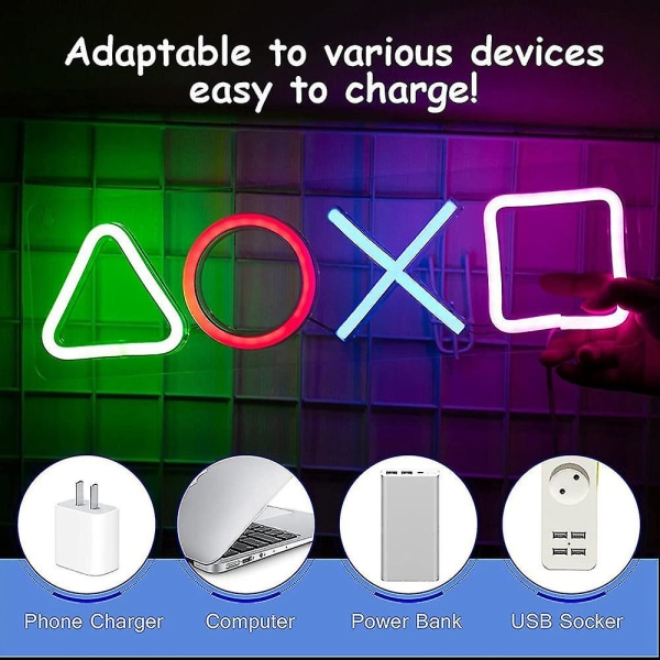 Spel Neon-skylt USB-driven Spelrum, Bar Dekoration