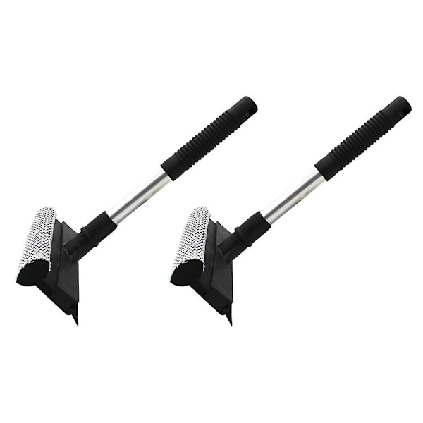 2 stk Dobbeltsidet Glasvisker Glasrensningsskraber Vindue Rengøringsværktøjer Sort 29X20CM Black 29X20CM