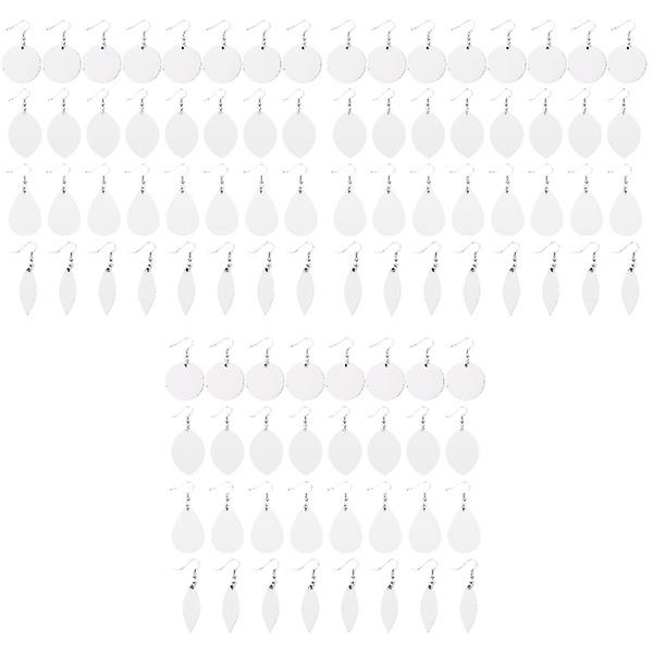 160 Sæt Uafsluttede Øreringe Dobbeltsidet Sublimering Vedhæng Varmeoverførsel Smykker 96 Sæt 0,3X2,9X 96 Sets 0.3X2.9X4.3cm