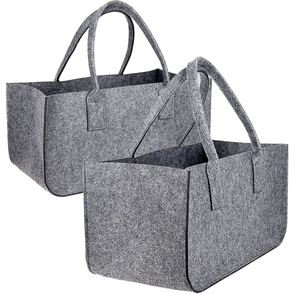 1 Or 2 Pieces Felt Bag Bag Made Of Felt In Dark Gray 50x25x25 Cm Firewood Bag Wood Basket Shopping Bag Felt Basket Newspaper Basket Shopper Bags Felt