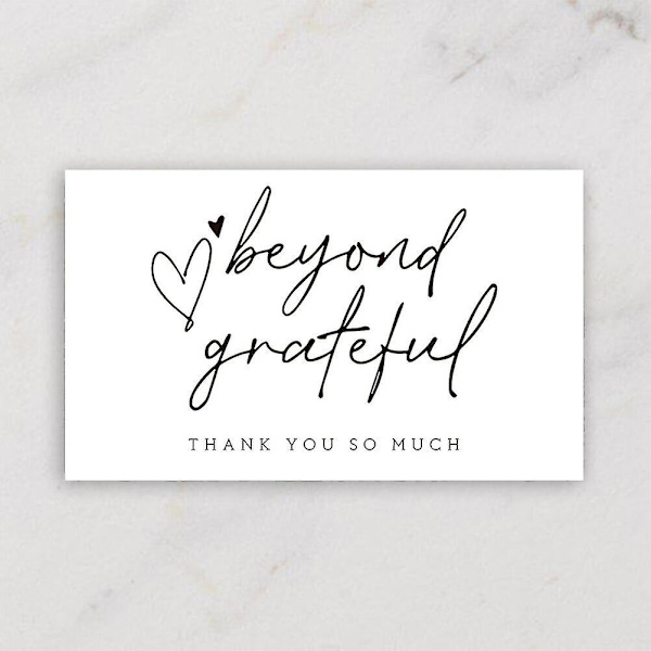 300 stk Takk-kort Etiketter 'Beyond Grateful' Kompatibel med 'Supporting My Small Business' Dekorasjon Gave