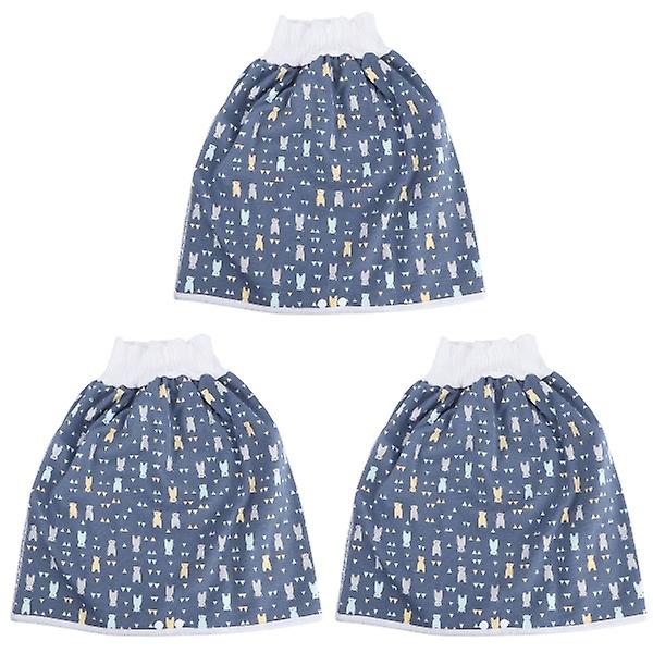 3 Pcs  Effective High-waist Nappy Skirt Adorable Practicing Nappy (dark Blue)3 pcs47X42CM