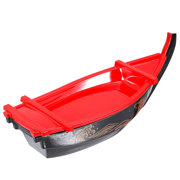 Musta Pöytäastiasto Sushi-Tarjoilulautanen Sushi-Astiastosetti Bambu Sushi-Lauta Puinen Sushi-Kulho Sushi-Tarjoilualus Punainen 34.5X12.5X7CM Red 34.5X12.5X7CM