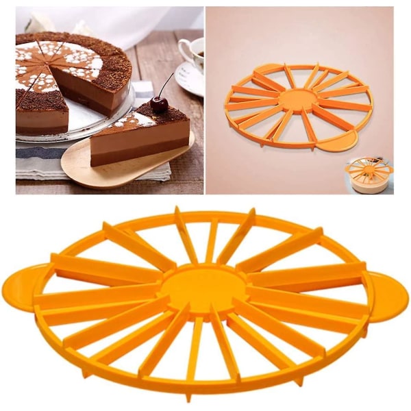 Cake Divider Pae Cutter Press Rund Like Porsjon Marker For Hjem Kjøkken Butikk Bakeverktøy Tilbehør Orange