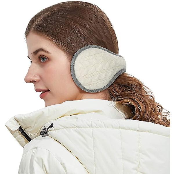 Ørevarmere Vinter Kvinner, Dame Vinter Ørevarmere Unisex Varme Strikket Ørevarmere Foldbar Ørevarmer For Kvinner Twist Hvit Twist white