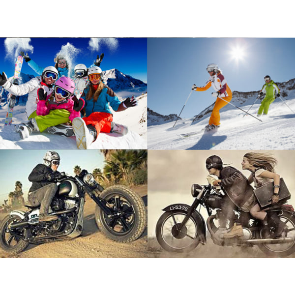 Moottoripyörälasit ulkoiluajo moottoripyörälasit hiihtolasit (valkoinen kehys harmaa lehti