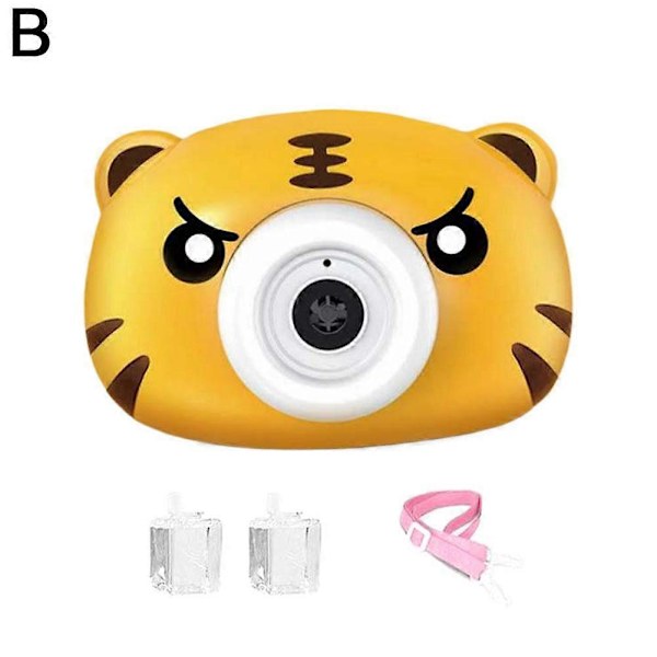 RYO_Børns bobleblæsemaskine automatisk lys musik maker kamera legetøjsgave Tiger