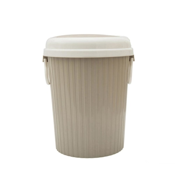 Creative Trash Can Palstic Trash Holder Waste Storage Bucket For Home Kitchen Office (khaki, Small)Khaki28.5*21.5cm