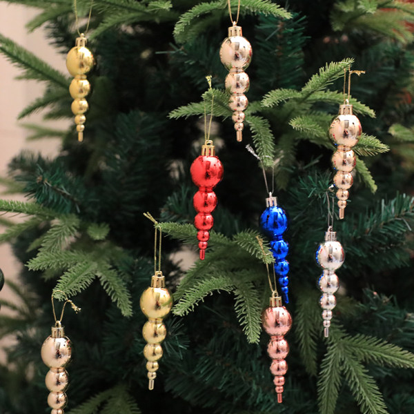 6 i en boks 4 in.10cm  Juletrær Grønnstreng Plast Festival Ball Plating Dekorasjon Julepynt