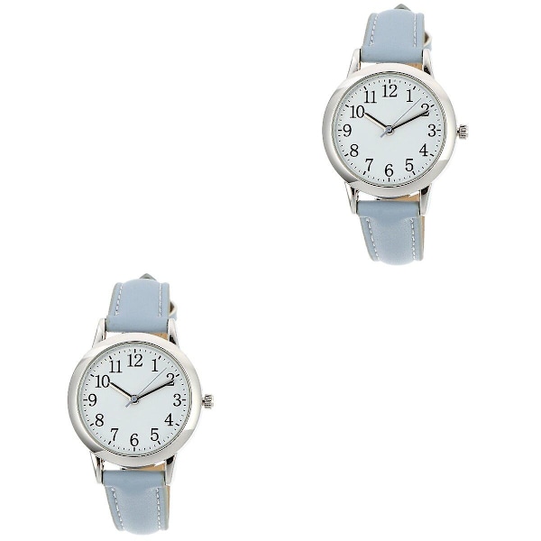 3 st Kvinnors Mode Vattentät Kvartsur PU-Läder Rem Enkel Casual Armbandsur 2 st 23,5X3CM 2pcs 23.5X3CM