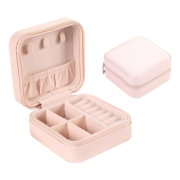Korurasia pieni korurasia kaksinkertainen PU-nahkainen korujen säilytyslaatikko (1 kpl Nude Powder)