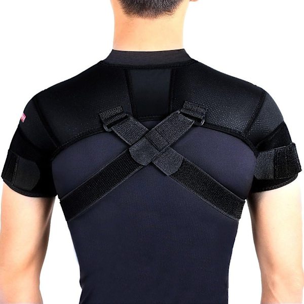 Dubbel axelstöd Rem Wrap Neopren Skydd, Justerbar sport axelstöd rem