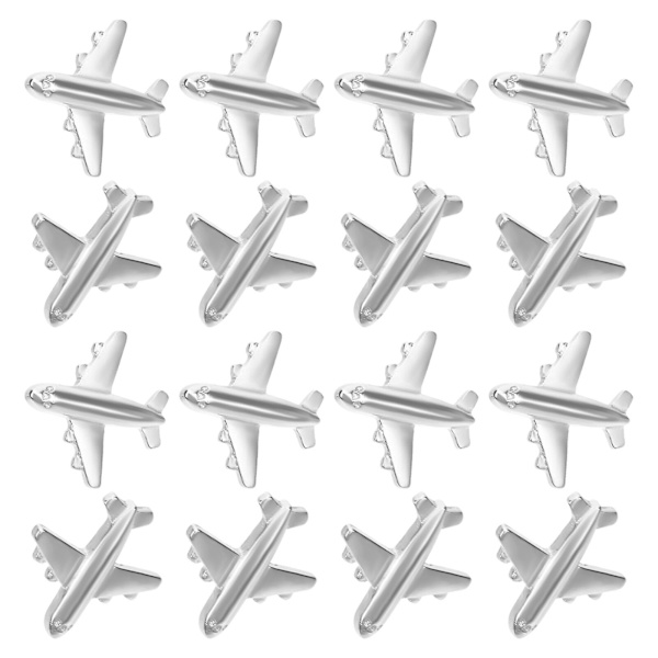 12 st Metalliska Push Pins Flygplansformade Tumspikar Söta Pushpins Dekorativa Tumspikar Silver 2x2cm Silver 2x2cm