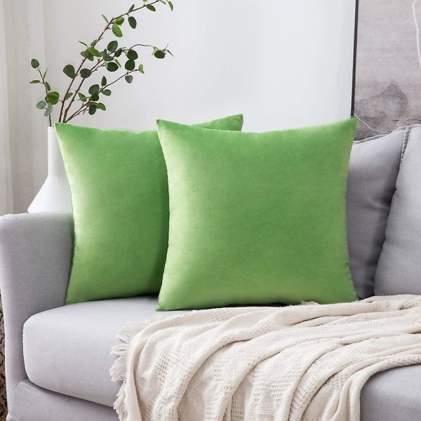 Sæt af 2 Fløjls Pudebetræk Dekorative Bløde Glatte Moderne Pudebetræk Dekoration Til Stue Soveværelse Sofa 45x45cm Blå Lilla