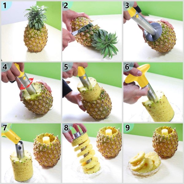 Ananas Kjernefjerner, [Oppgradert, Forsterket, Tykkere Blad] Ananas Kjernefjerner, Rustfritt Stål Ananas Kjernefjerner Kjøkken