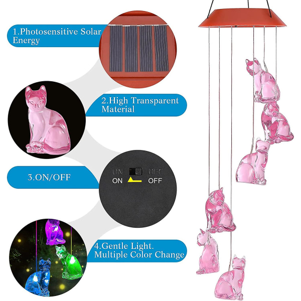 Solcellsdriven Vindspel för Katt