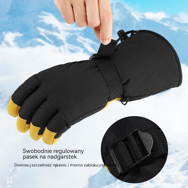 (XL) Vinter Ski Handsker Varme Vandtætte Handsker med Skridsikker Fleece