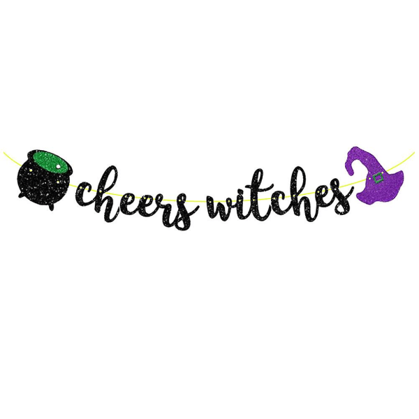 Hjemmedekor Halloween Hengende Girlander Bachelorette Party Banner Heks Hat Banner Spøkelseshus Dekorasjon Svart 21X18X1CM Black 21X18X1CM