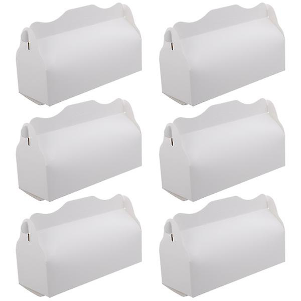 6 st Kakförpackningslådor Matförpackningslådor Bärbar Kakbehållare Vit 27,5X15,5X10,5CM White 27.5X15.5X10.5CM