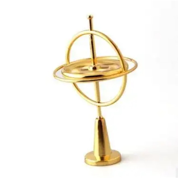 2-pack Gyroskop Leksaker Metall Antigravitationsgyroskop Färgglada Precisionstoppgyroskop för Barn Julutbildningsgåva (Guld)