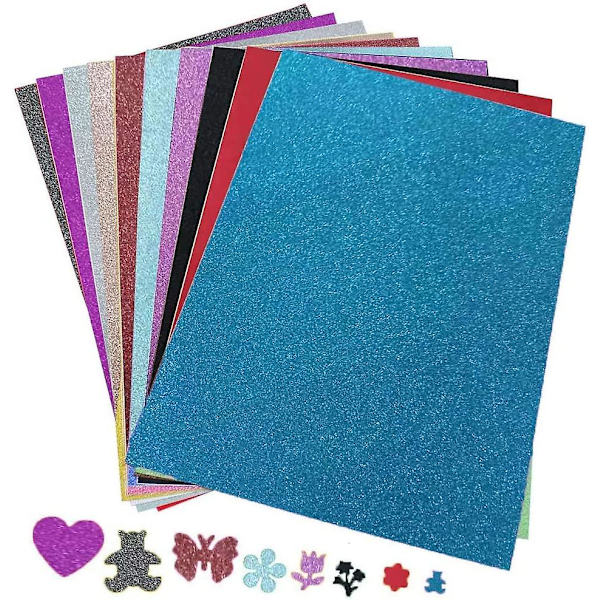 Glitterpapper, 30 Glittriga Dekaler, Perfekt för Barnens DIY Presentförpackningar, Födelsedagsfestdekorationer, Scrapbooking, Papper för Hantverk, 10 Färger