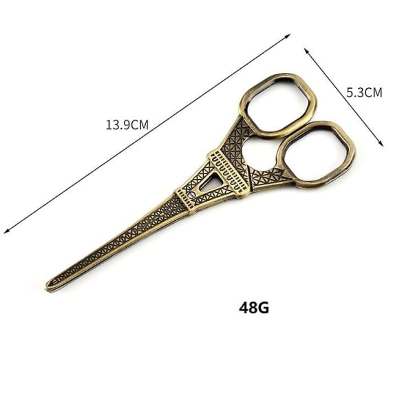 Stainless Steel Eiffel Tower Scissors Handmade Thread Tea Bag Scissors (Qinggu Copper)