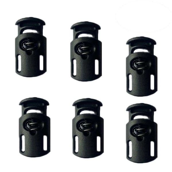 500 st Plastik Enhåls Fjäderstopp Kläder Tält Dragkedja Rep Växel Sträng Snöre Lås EndBl Black 100pcs