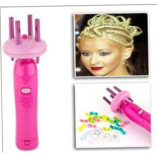 Bærbar Hårfletting Verktøy Automatisk Hårflettingsmaskin Rask Twist Styler Hårfletting Styling Roller (ikke Inkludert Batterier) (1 stk, Rosa)