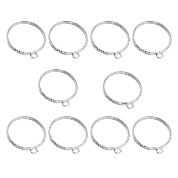 10 st Ring Smycken Smyckestillverkning Fynd Legering Öppen Bak Sats Pendants Öppen Bak Sats CharmsSilver Silver