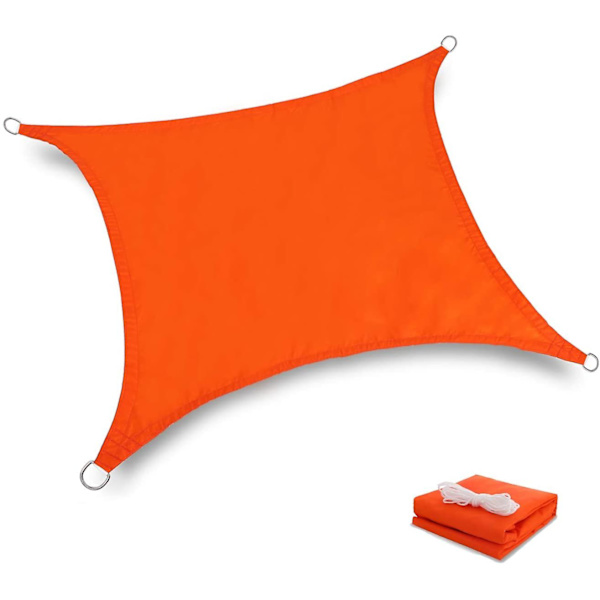 Vattentät Solsegel UV-Blocker Solskydd Patio Likbent Triangel Stickad Block Tyg Pergola Carport Markis 2x2 Orange 2x2 Orange
