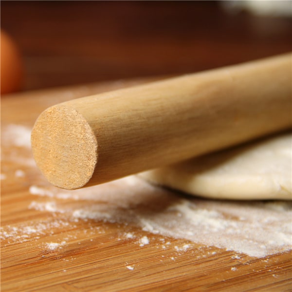 Klassiske franske kageruller Bambus trækagerulle til bagning af pizzadejkage
