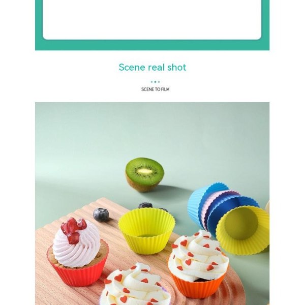 Silikon Cupcake Liners Återanvändbara bakningsmuggar Flerfärgade Cupcake Cases Bakverktyg