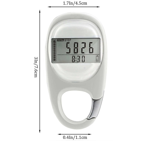 3D Stegräknare med Klämma, Enkel Stegräknare för Män och Kvinnor, Hjälper till att Spåra Steg och Mil/km Kalorier
