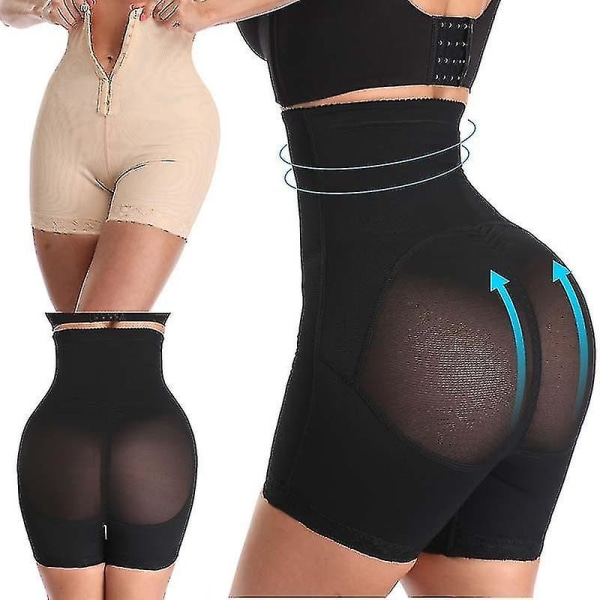 Dame Butt Lifter Shapewear Høy midje Magekontroll Body Shaper ShortsLBeige L Beige