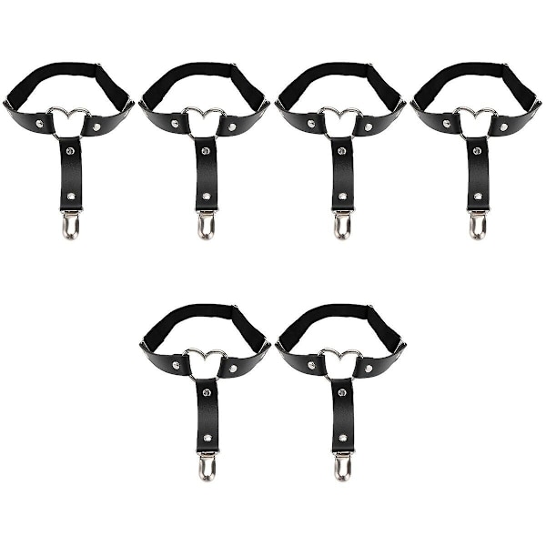 6 stk Justerbare Sexy Elastiske Benseler Strømpebånd Punk Gothic Lårring Strømpebånd Med Metall 6 pcs