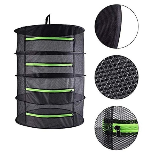 4/6 Layer Mesh Plant Drying Net, Hanging Foldable Net, Black Herbal Drying Net With Zipper, Herbal Dryer,black4layer grid 60cm