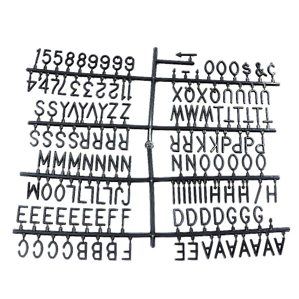 Hvite Filtede Plasttavle Bokstaver Bokstavtavle Bokstaver Erstatning Bokstavtavle Tilbehør Black 30X26CM