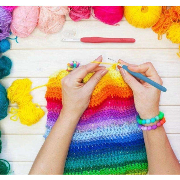 /Ryi/ Crochet Hook Set Colorful Soft Grip Aluminum Crochet Hook Combination DIY Wool Knitting Needle Crochet Set