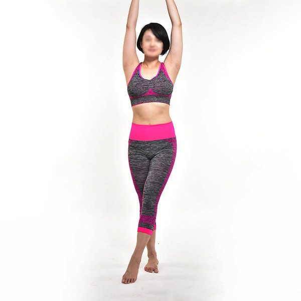 Legging Set Leggings BH Set Yoga Outfits Träningsset för kvinnor Set för kvinnor Grå RosyS Grey Rosy S
