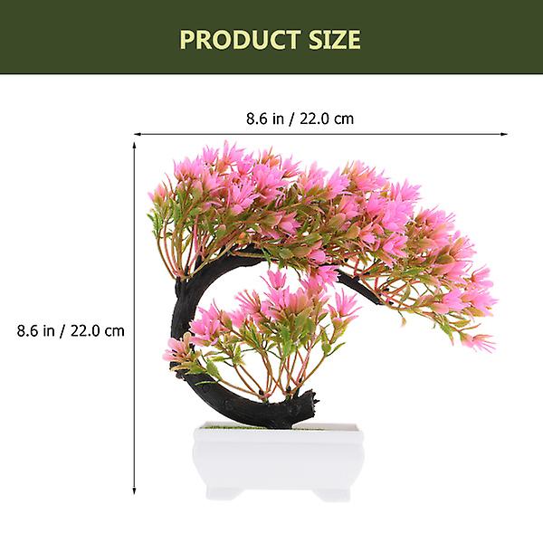 Udendørs Dekoration Rød Bonsai Træ Kunstigt Bonsai Træ Realistisk Kunstigt Bonsai Plante Kunstig Potteplante Bonsai TræPink22X22CM Pink 22X22CM