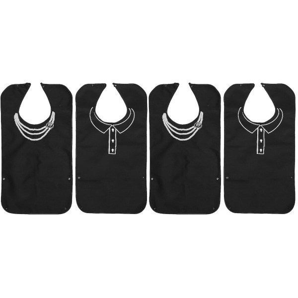 6 Pcs  Practical Elders Adults Towels Portable Waterproof Feeding Bibs (black)4 pcs68X35CM